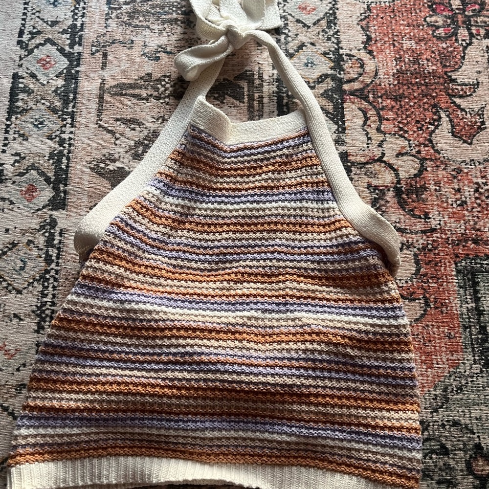 Striped Knit Halter Top